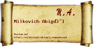 Milkovich Abigél névjegykártya